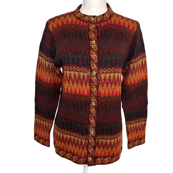 The Aplaca Connection women's southwest alpaca wool hand made cardigan size M - Picture 1 of 8